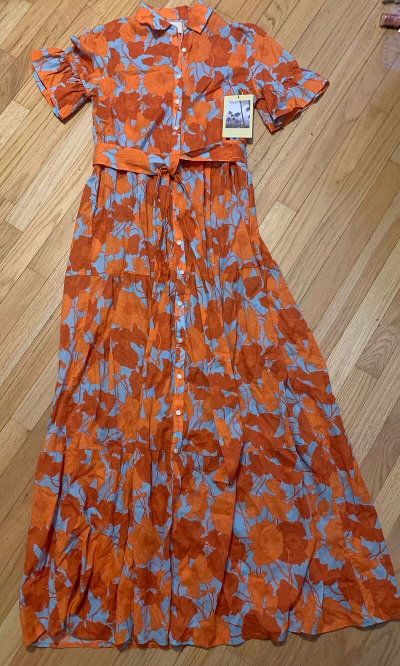 Birds of Paradis by Trovata California Floral Maxi Dress Size Medium